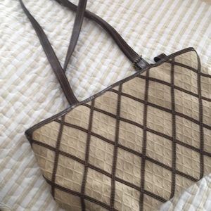 Leather and fabric bag